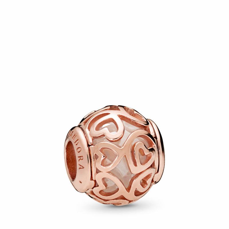 Pandora Rose™ Hearts Filigree Charm Ireland - Pandora Rose/Cubic Zirconia - 260458BYE